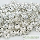 100 Silver Czech Crystal Rhinestone Wavy Rondelle Spacer Beads 4mm 6mm 8mm 10mm