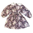 Vintage Polly Flinders Hand Smocked Dress Floral Pink purple Sz 5 Cottage