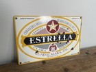 Rare Vintage Porcelain Estrella Beer   Cerveza Sign