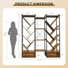 Triple 6 Tier Bookshelf  Large Bookcase Industrial Bookshelf With 24 Open Displa