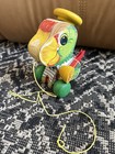 Sweet Vintage Orig 1963 Fisher Price Push pull Talky Parrot  698 Wooden Toy Old