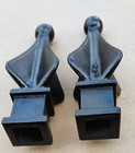 Fleur De Lis Style Cast Iron Finials W  Acorn Top Black Paint 6  High Lot Of 2