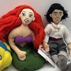 Vintage Disney Store The Little Mermaid Bean Bag Plush Lot Ariel Eric Flounder