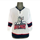Hartford Wolf Pack Ahl Hockey Jersey White Blue Red Polyester Youth Sz Xl Nwt