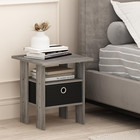 Andrey End Table   Side Table   Night Stand   Bedside Table With Bin Drawer  Fre