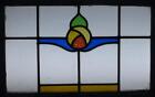 Pretty Abstr  Midsize Old English Leaded Stained Glass Window 26 1 4  X 17 1 2 