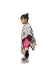 Kids Aztec Poncho   Unisex   Blanket Gaban   6-12 Years    Light Brown