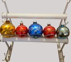 Vintage Holly Berry Ornaments 1970s Glass Christmas Bulbs Set Of 5 Collectibles