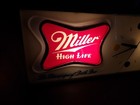 Vintage 1950s 1957 Miller High Life Beer Lighted Clock Wall Sign Light