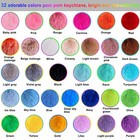 160 Pcs Pom Pom Keychains  Fluffy Faux Fur  Tassels  Keyrings  Bulk  Craft