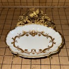 Vintage Matson Soap Dish Ormalu Bird Dogwood Hollywood Regency Gold Plated