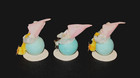 3 Vtg Putz Elf Pixie Gnome Band Pastel Chenille Instrument Christmas Japan 2 25 