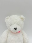 Carters White Teddy Bear Plush Doll Pink Bow Ribbon Baby Lovey Toy 11 