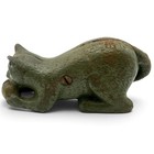 Antique Cast Iron Cat With Ball Still Bank 1900s Feline Coin Bank Aged Patina