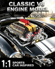 V8 Engine Model Kit That Runs  747 Pcs Working Engine Building Set With Motor  V
