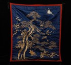 Very Fine Embroidered Silk Fukusa  Auspicious Motifs  19th Century Zm79