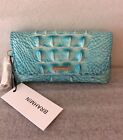 New Brahmin Elora Dusty Blue Melbourne Genuine Leather Eyeglass Clip On Case