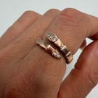 Vintage 925 Sterling Silver Gold Plated Snake Cz Wrap Ring Jewelry Size 6 5