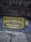 Vintage Polo Country Ralph Lauren Denim Shirt Mens Large Blue 90s Button Up
