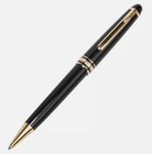 High Grade Resin Series Bright Black-gold Clip 0 7mm Nib Ballpoint Pen No Box