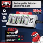 Rechargeable Battery Charger Aa Aaa Ni-mh Ni-cd Automatic Charged Red Led Light
