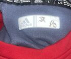 Adidas Dugout Fleece Shirt Mens Large Long Sleeve Sweatshirt Red   Gray Euc B2