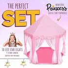 Princess Castle Playhouse Tent For Girls With Led Star Lights     Indoor   Outdoor