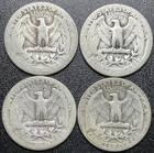 Lot Of 4 1934 Washington Quarters 90  Silver Better Date Early Coin Group