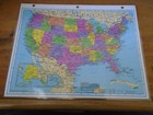 Hammond International World   Us Map Laminated 11  X 8 1 2  Euc