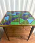 Mid Century Modern Vintage George Briard Jon Martin Glass Mosaic End Table