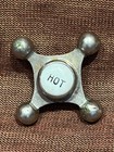 Antique Nickel Plated Brass   Porcelain Hot   Cold Faucet Handles  Tub  Sink