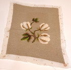 Vintage Needlepoint White Flowers 8 5  X 10 5 