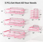 5 Pack Shower Caddy Organizer Rack Shelf For Inside Shower  Adhesive Bathroom Wa