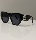 Gucci  Women Square Oversized Sunglasses Black Frame 