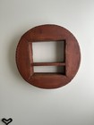 Antique Primitive Reclaimed Wood Round Shelf  - Handmade  18 1 2   Old Red Paint