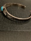 Vtg Taxco Mexico Signed Th Sterling   925 Turquoise Cuff Bracelet