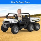 2 Seater Ride On Car 24v Electric Kids Dump Truck 4wd Off-road White With Remote