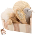 5 Piece Relaxing Bath   Body Collection Spa Gift Set With Wooden Basket New