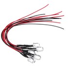 Led Light Single Bulb Pre-wired Cable Clear Lens 5-12v Dc 5mm Bright Round Top