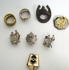 Vtg Bolo Tie   Slide Lot Of 8 3 0 Western Cowboy Clips Horseshoe Dancing Couple