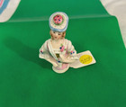 Antique   Porcelain Victorian Lady Half Doll With Pink Blue Bonnet          2858