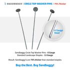 Sandbaggy 12 Or 18 Inch Circle Top Washer Pins - Landscape Staples   Sod Fabric