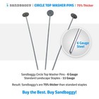 Sandbaggy Circle Top Washer Pins - Landscape Staples  12  - 18  Sizes 