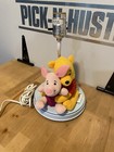Rare Vtg  Winnie The Pooh Piglet Disney Table Top Nursery Lamp And Shade Working