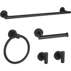 5 Piece Bathroom Hardware Set Towel Bar Ring Toilet Paper Holder Hooks New