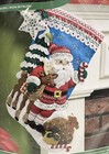 Plaid Bucilla Nordic Santa Felt Stocking Kit Sequins Beads New 2015