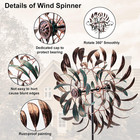70  Metal Wind Spinner Outdoor Garden Decor 360   Kinetic Sculpture Copper Art