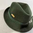 Vintage Dark Green German Austrian Bavaria Hat Alpine With Pins Size 9