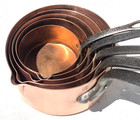 Vintage French Copper Pan Set Of 5 Havard France With Pouring Lip 1 5mm 12lbs