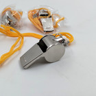 3 Pack Metal Referee Coach Sports Whistle Extra Loud Whistle With Orange Lanyard